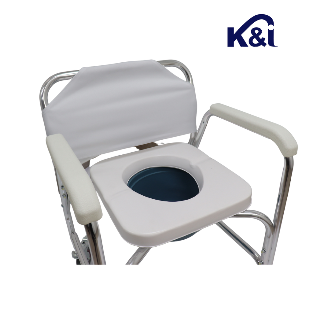 Silla de baño con inodoro y ruedas. KI