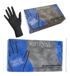 [SM73997] Guantes de nitrilo medium, color negro cja x100. Supermax